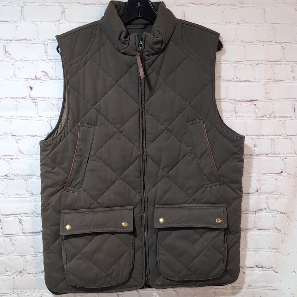 Orvis Diamond Quilted Barn Chore Vest Sz M Olive Green Outdoor Outerwear Layer